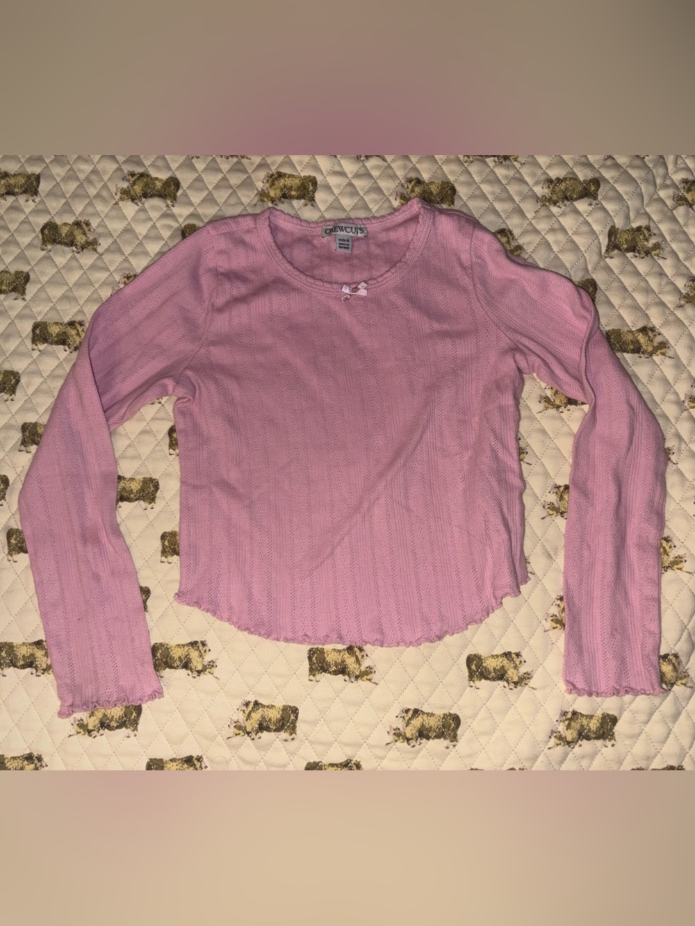 Girls Crewcuts Pink Ribbed Knit Tee🌵XS/4–5